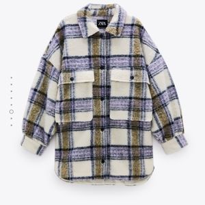 Zara Oversized Plaid Overshirt Sz S-M